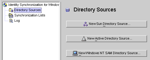 image:Click the Directory Sources node to access the Directory Sources panel.