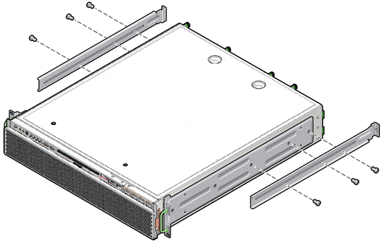 image:Figure showing where to install the two rear mount support brackets.