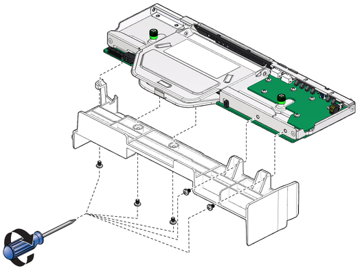 image:The illustration shows installing the fan board.