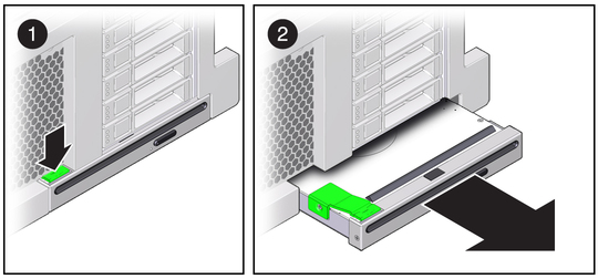 image:Figure showing how to remove a DVD drive.