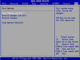 image:Figure showing BIOS Exit menu.