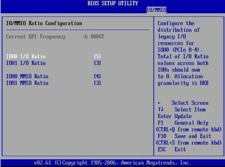 image:Figure showing BIOS IO/MMIO menu IO/MMIO Ratio Configuration screen.
