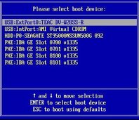 image:Select Boot Device dialog