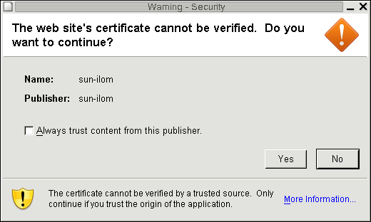 image:Graphic showing the web site certification dialog box.