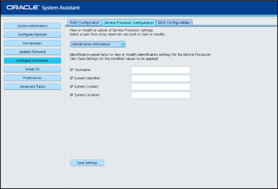 image:A screen capture showing the Service Process Configuration Identification Information screen.