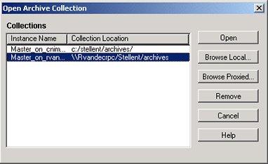 Surrounding text describes Open Archive Collection screen.