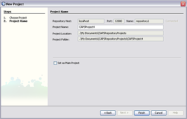 image:Screen capture of New Project wizard, Step 2.