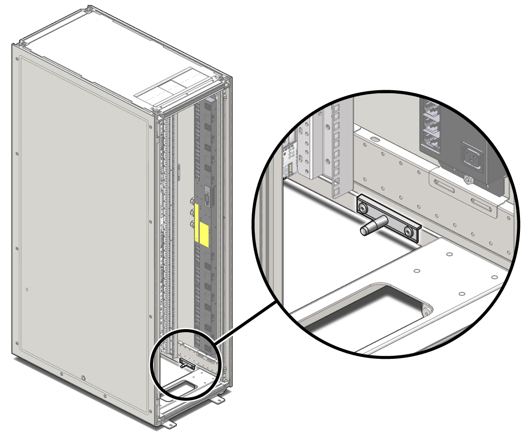 image:Figure shows the ground attachment point inside the rack.