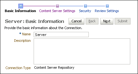 Connection Basic Information Page