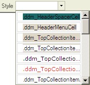 Style menu with available styles.