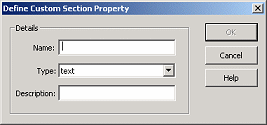 Define Custom Section Property dialog box