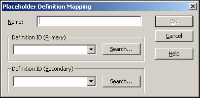 Placehodler Definition Mappings dialog box