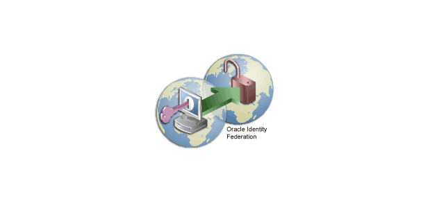 Technical illustration showing Oracle Identity Federation