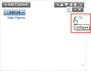 Configure icon on a link