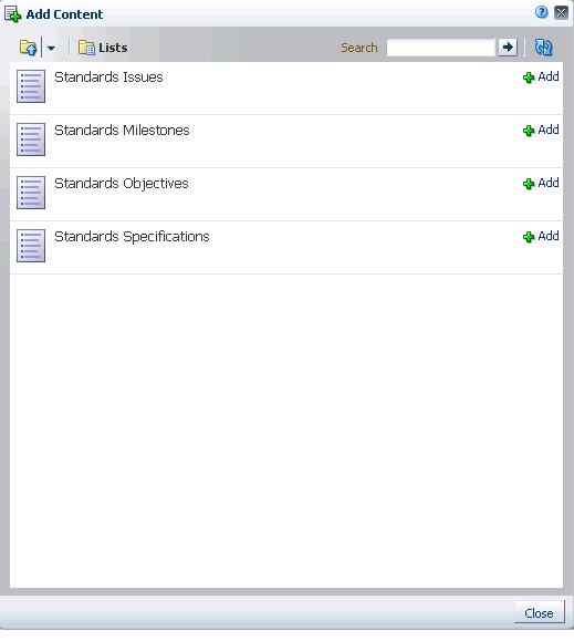 Lists in the Resource Catalog