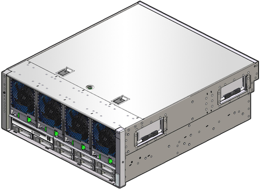 image:Figure showing the Netra SPARC T4-2 server without bezel and air filter.