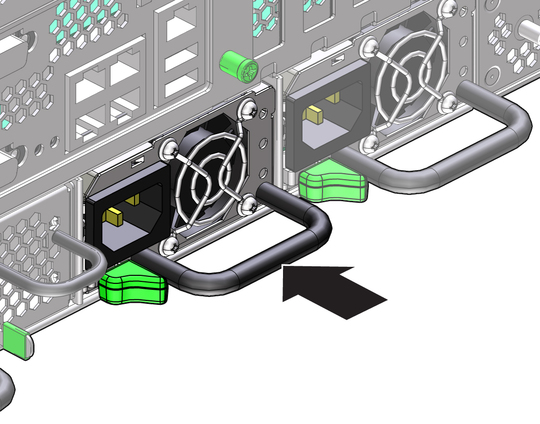 image:The illustration shows installing the power supply.