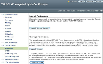 image:Graphic showing the Oracle ILOM Launch Redirection page.