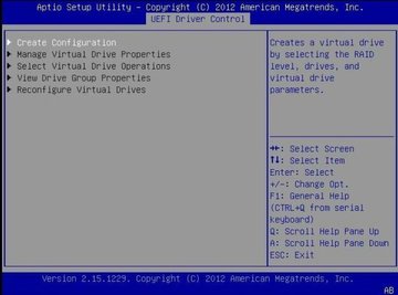 image:Screen showing the Virtual Drive Management menu options.