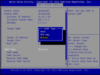 image:This figure shows the CHAP Type option dialog box.
