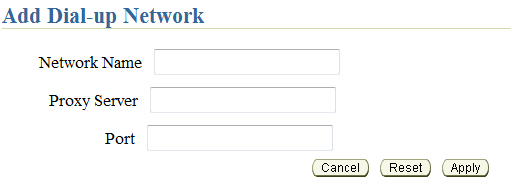 Add dial-up network information