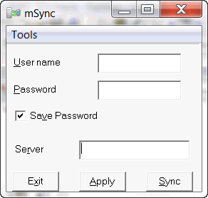 msync GUI for synchronization
