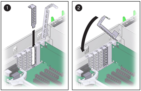 image:Figure showing how to install a PCIe card.