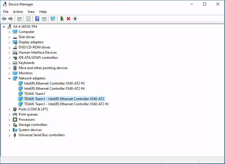 image:Picture of newly-created team in the Device Manager.