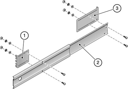image:Figure showing how to secure the slide to the brackets.