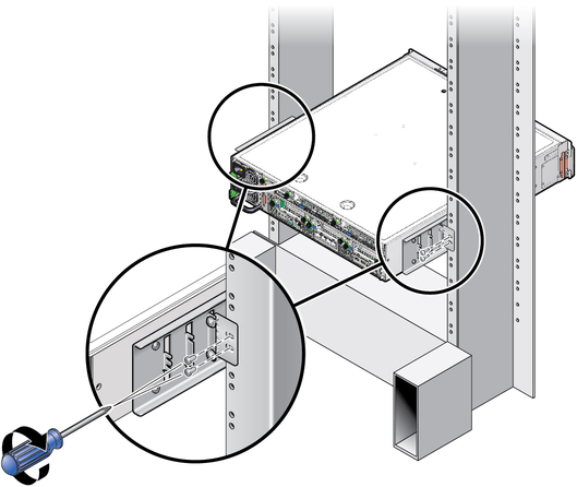 image:Figure showing how to secure the rear plate to the rack.