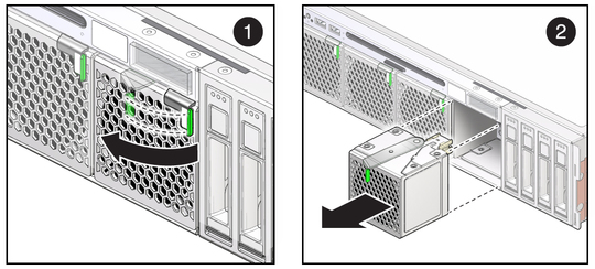 image:The illustration shows removing the fan module.