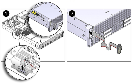 image:Figure showing the removal of the left LED indicator module.