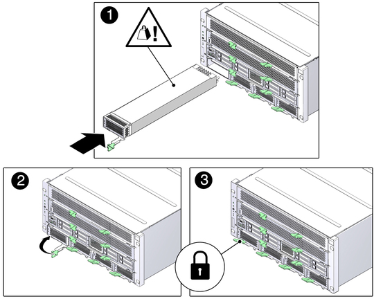 image:Graphic showing how to install the power supply.