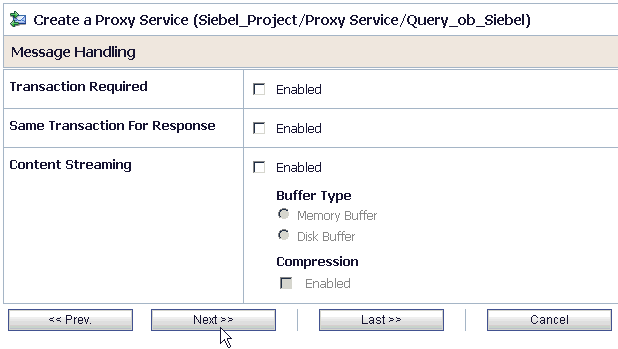 Message Handling page