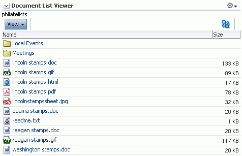 Document List Viewer Task Flow