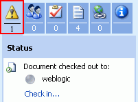 Task pane Status section 2003