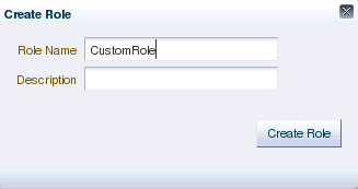 WebCenter Portal Administration Console - Create Role Dialog