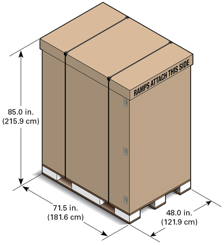 image:Figure showing the shipping container dimensions.