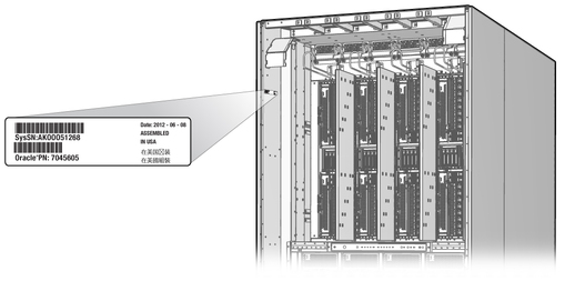 image:Figure shows the serial number label in the chassis. 