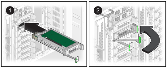 image:Figure shows how to install a PCIe hot-plug carrier. 