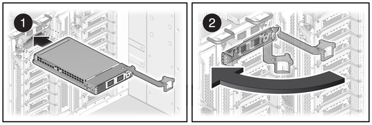 image:Figure shows how to unlock an EMS extraction lever. 
