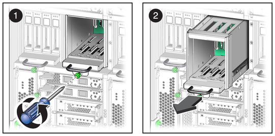 image:Figure shows the removal of the hard drive cage. 