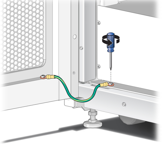 image:Figure showing how to detach the door ground cable.