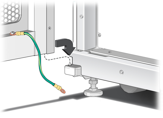 image:Figure showing the how to place the door on lower hinge.