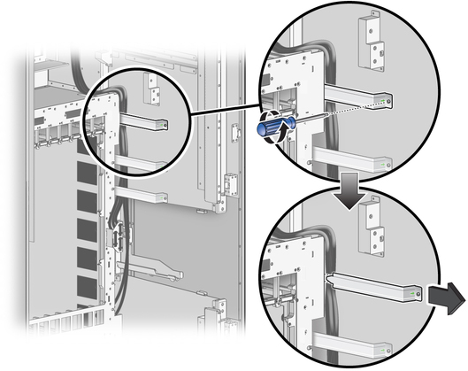 image:Figure shows the removal of cable brackets.