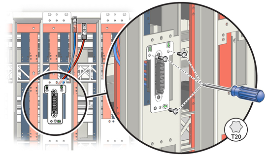 image:Figure shows removal of the cable from the support column. 
