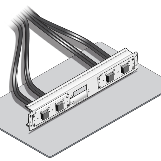 image:Figure shows the I/O data cable and the support bracket. 