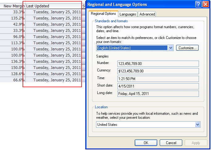 Regional and Language Options in Excel