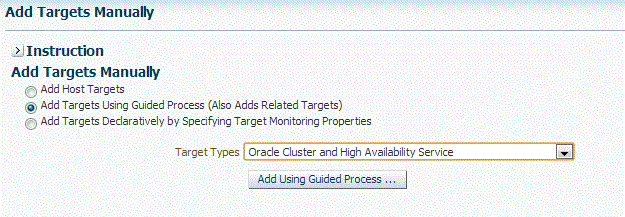 Add targets manually guided process