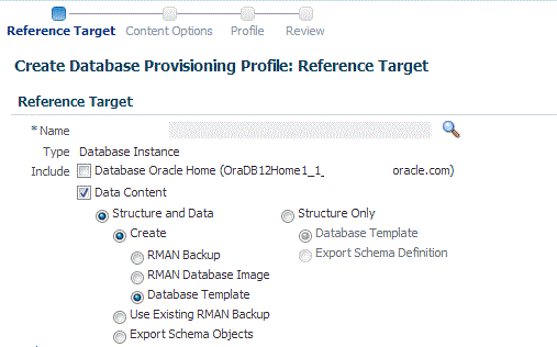 Reference Target page for database template